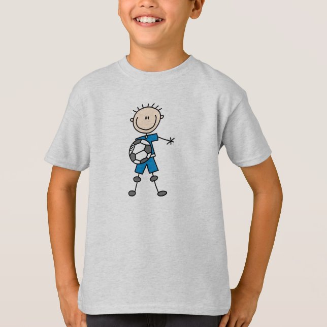 Gåvor för spelare för fotboll för stick figur för tee shirt (Framsida)