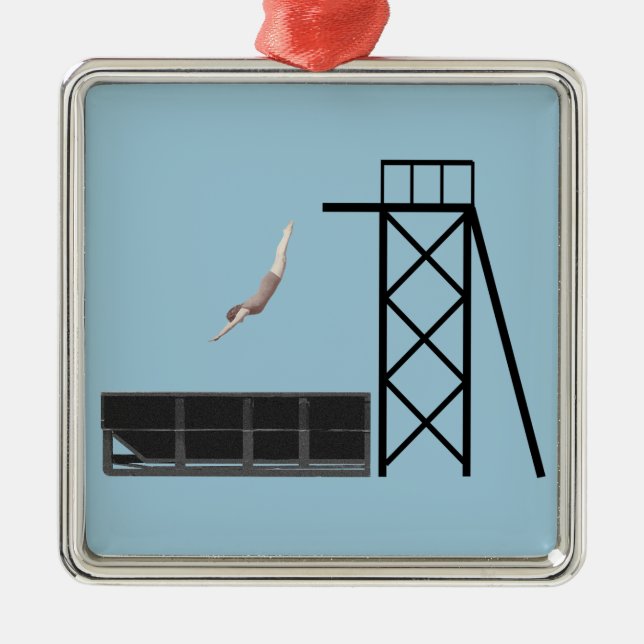 gåvor för vintagedumpsterdykning julgransprydnad metall (Framsidan)