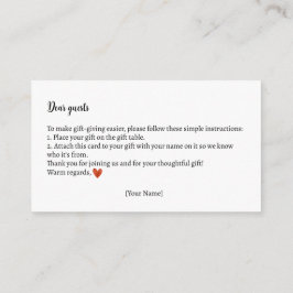 Gåvor Instruktioner Höst Teddybjörn Baby Shower Tilläggskort