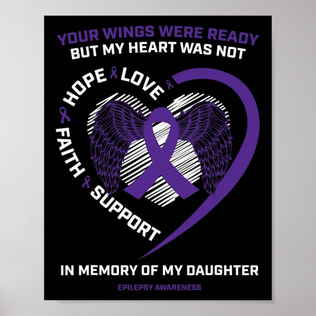 Gåvor Kärleksfull Minne Av Min Dotter Lila Epileps Poster (Framsidan)