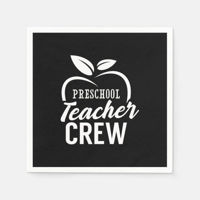 Gåvor Lärare | Förskollärare Crew Pappersservett (Framsidan)