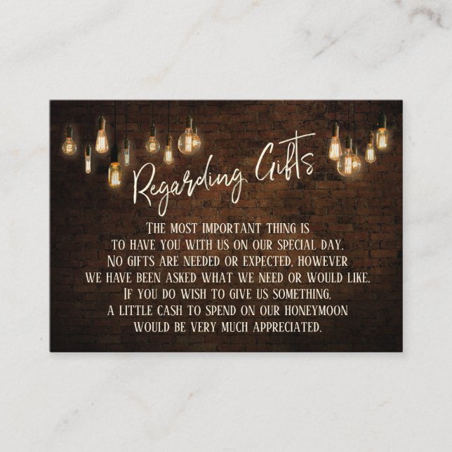 Gåvor Mörk Bricks & Warm Edison Ljus Tilläggskort (Framsida)