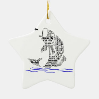 Gåvor & noveltyer för flygfiske beställnings- julgransprydnad keramik