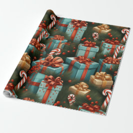 Gåvor och candy cane presentpapper
