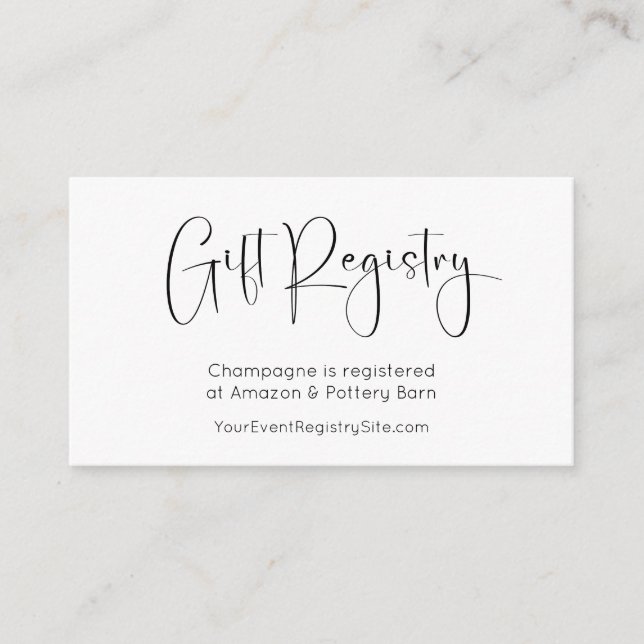 Gåvor Registrering Modern Bröllopsfest QR-kod Tilläggskort (Framsida)