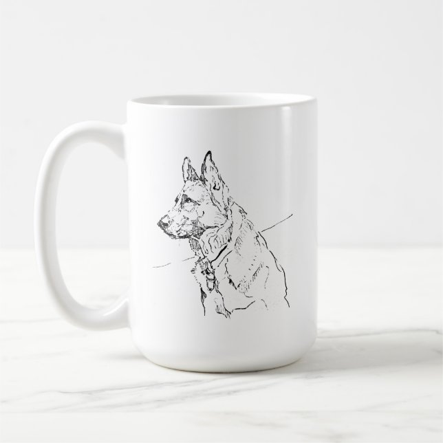 Gåvor till hundälskare, tysk schäferkaffekopp kaffemugg (Vänster)