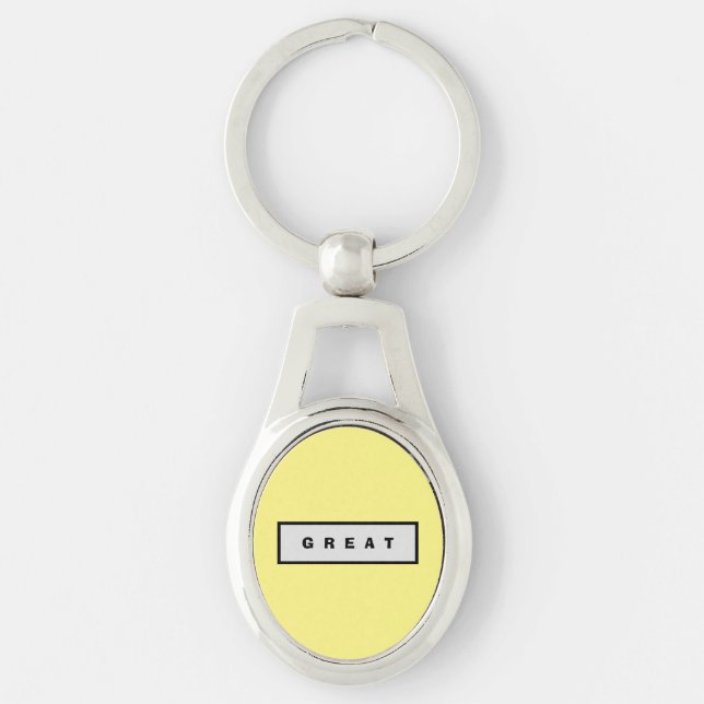Gåvor: Under 75$ Accessories Authority® STOR Ovalt Silverfärgad Nyckelring (Framsidan)