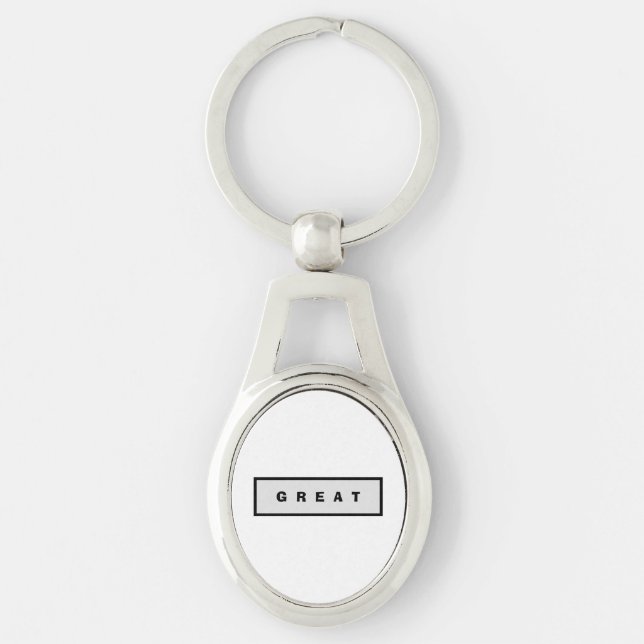 Gåvor: Under 75$ Tillbehör, UNDERBAR från Authorit Ovalt Silverfärgad Nyckelring (Framsidan)