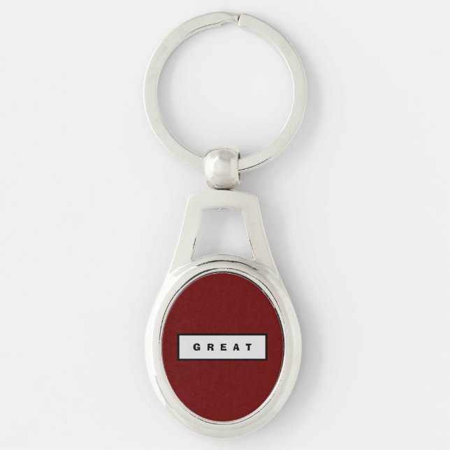 Gåvor: Under 75$ Tillbehör, UNDERBAR från Authorit Ovalt Silverfärgad Nyckelring (Framsidan)