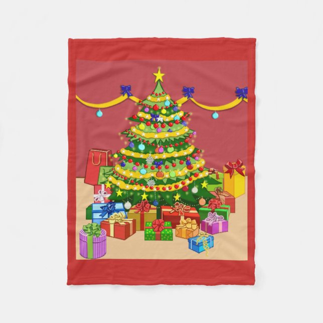 Gåvor under Julgran Fleecefilt (Framsidan)