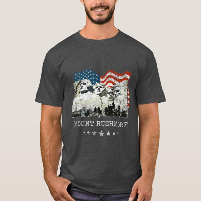 Gåvor USA för Mount Rushmore monumentsouvenir T Shirt (Framsida)
