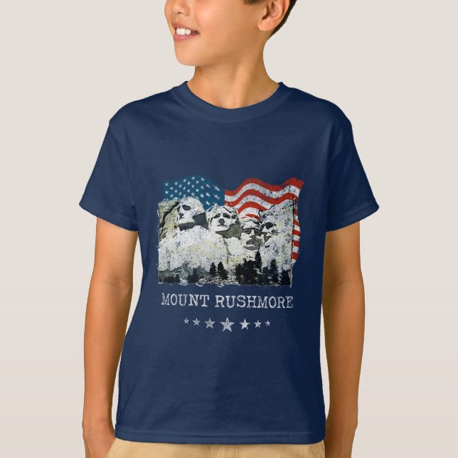 Gåvor USA för Mount Rushmore monumentsouvenir T Shirt (Framsida)