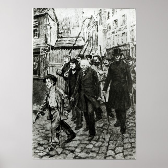 Gavroche som leder en demonstration poster (Framsidan)