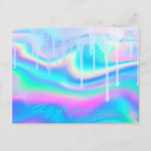 Gåvscertifikat Holograph Unicorn Rainbow Liquid Vykort