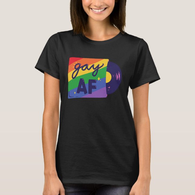Gay AF   Gay LGBT Quote T Shirt (Framsida)