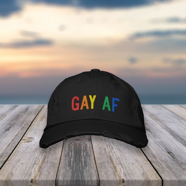 Gay AF Pride Rainbow Broderad Keps (Skapare uppladdad)
