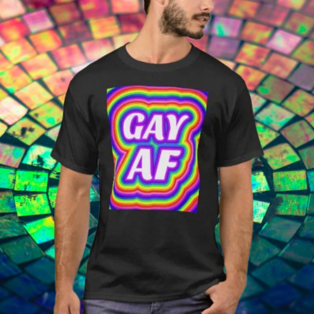 Gay AF Rainbow T Shirt (Skapare uppladdad)