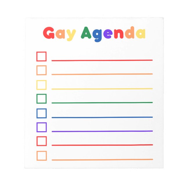 Gay Agenda Anteckningsblock (Framsida)