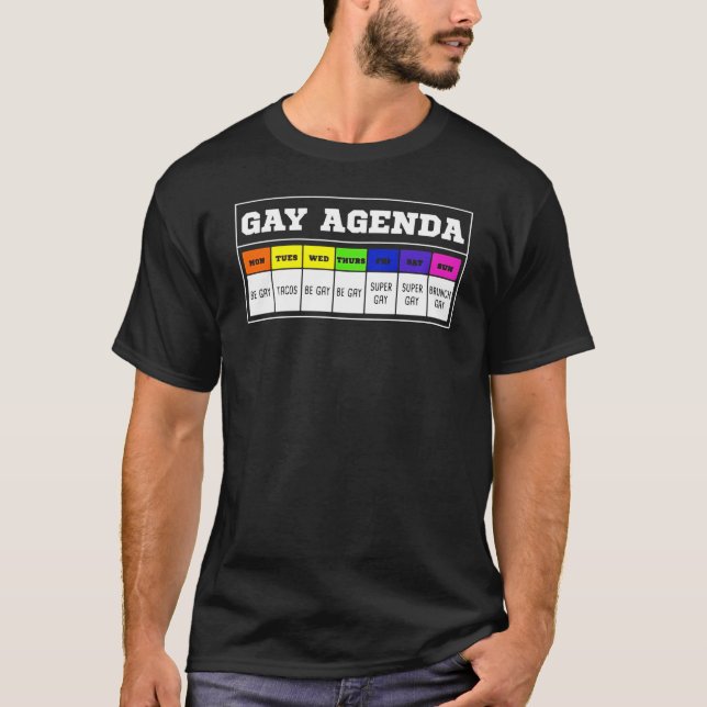 Gay Agenda futtig T-skiva T Shirt (Framsida)