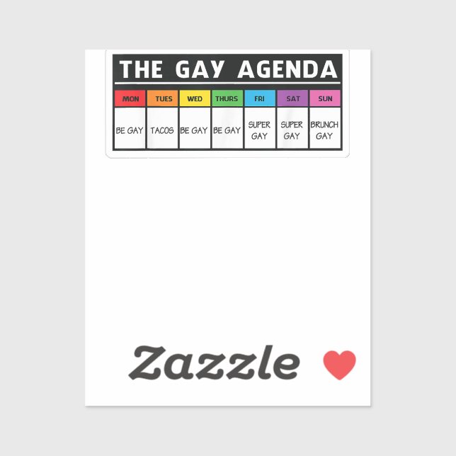 Gay Agenda - HBT-Pridet Klistermärken (Ark)