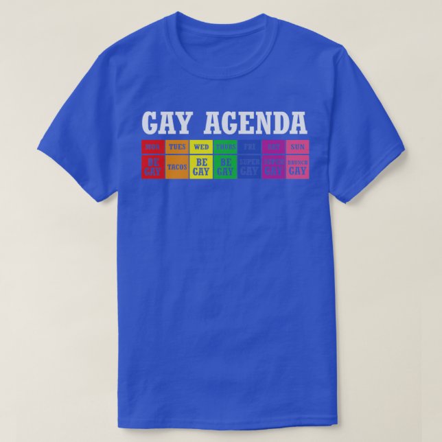 GAY AGENDA HGBT RAINBOW DAY PLANNER FUNNY T SHIRT (Design framsida)