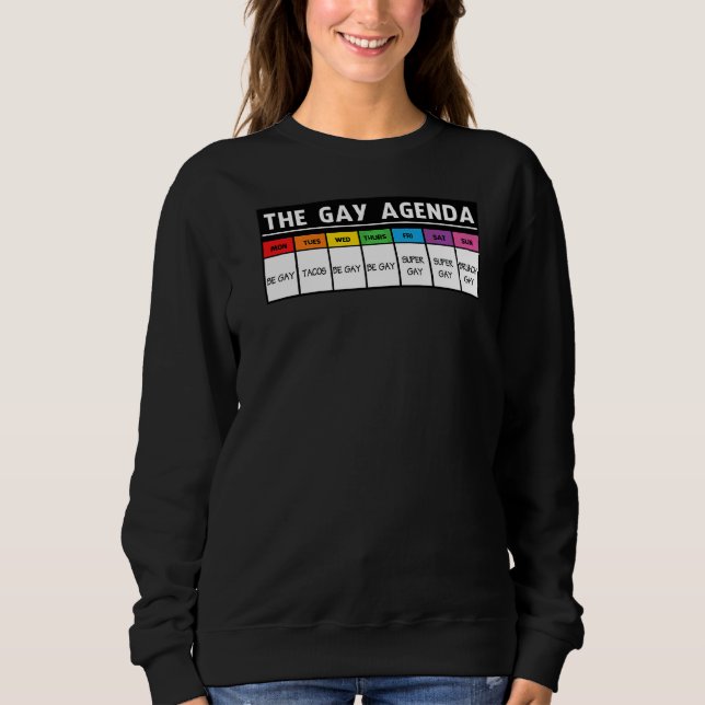 Gay Agenda LGBT-Pridet T Shirt (Framsida)