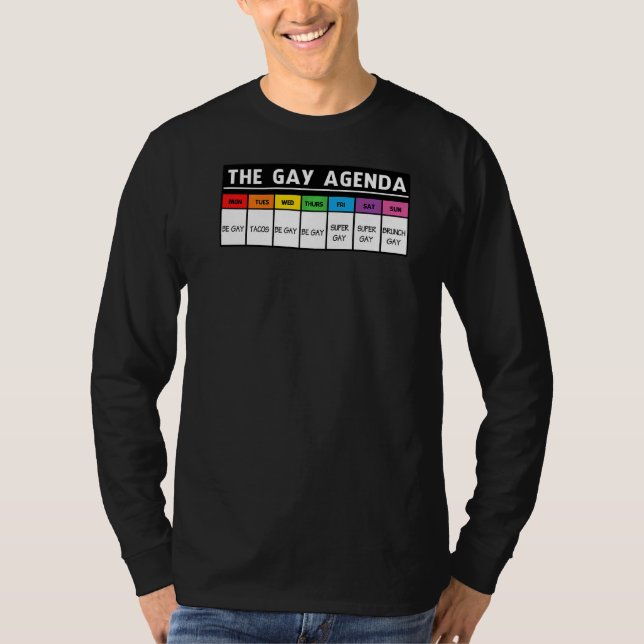 Gay Agenda LGBT-Pridet T Shirt (Framsida)