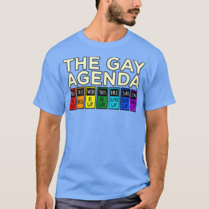 Gay Agenda LGBTQ Pride Månadsstöd för regnbåge T Shirt