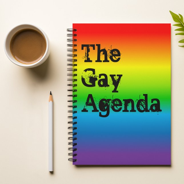 Gay Agenda Rainbow Gradient Notebook Anteckningsbok (Skapare uppladdad)