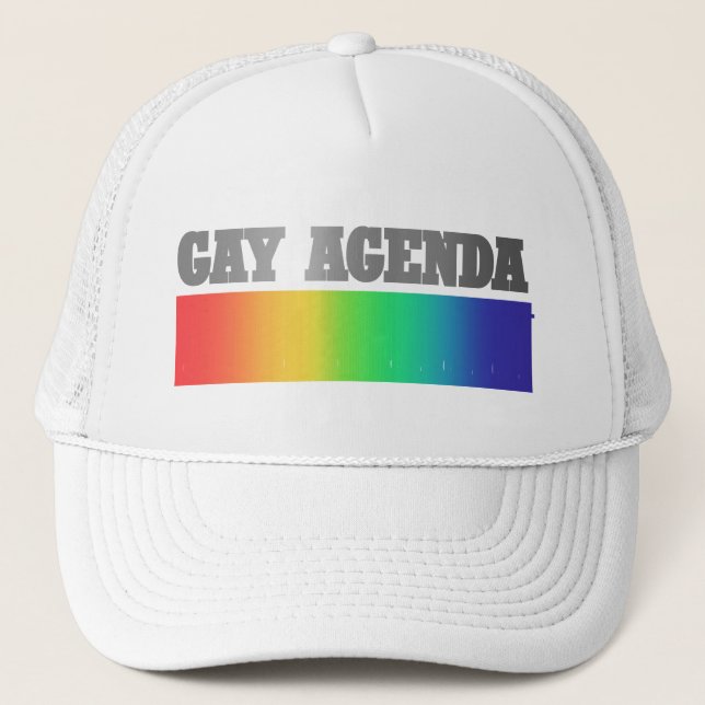 Gay Agenda | Rainbow Ombre Funny Gay pride Keps (Framsida)