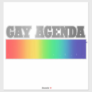 Gay Agenda Rainbow Ombre Funny Gay pride Klistermärken