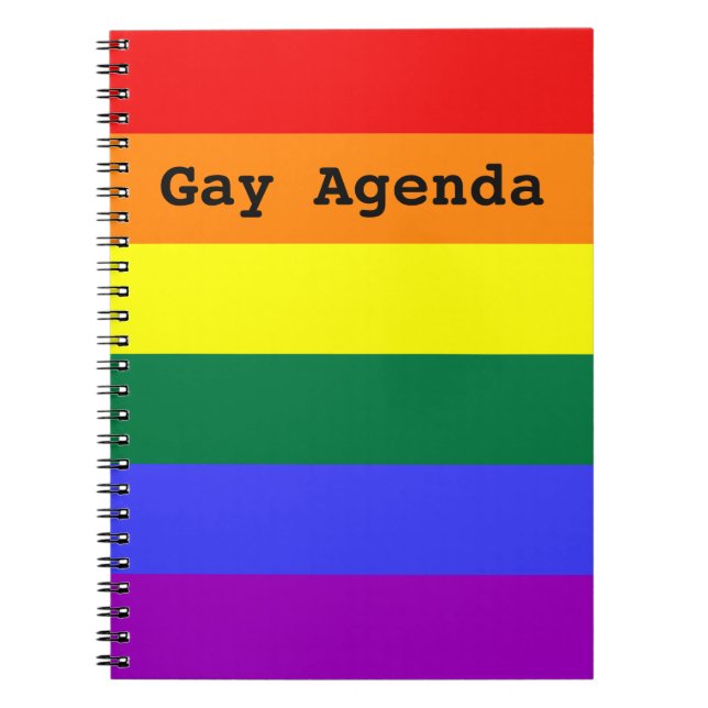 Gay Agenda Rainbow Solid Rand bärbar dator Anteckningsbok (Framsidan)
