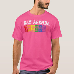 Gay Agenda T-Shirt Pride Kärlek HBT Tee