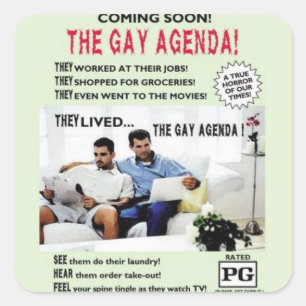 Gay-agendan! Fyrkantigt Klistermärke