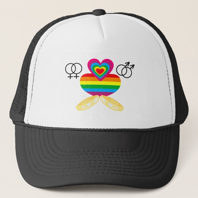 gay-äktenskap truckerkeps (Framsida)