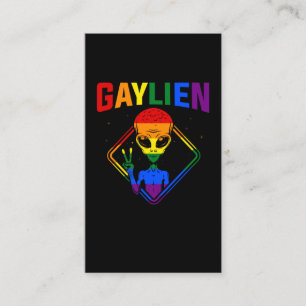 Gay Alien LGBTQ-Pride Färgstarka regnbågstecken Visitkort