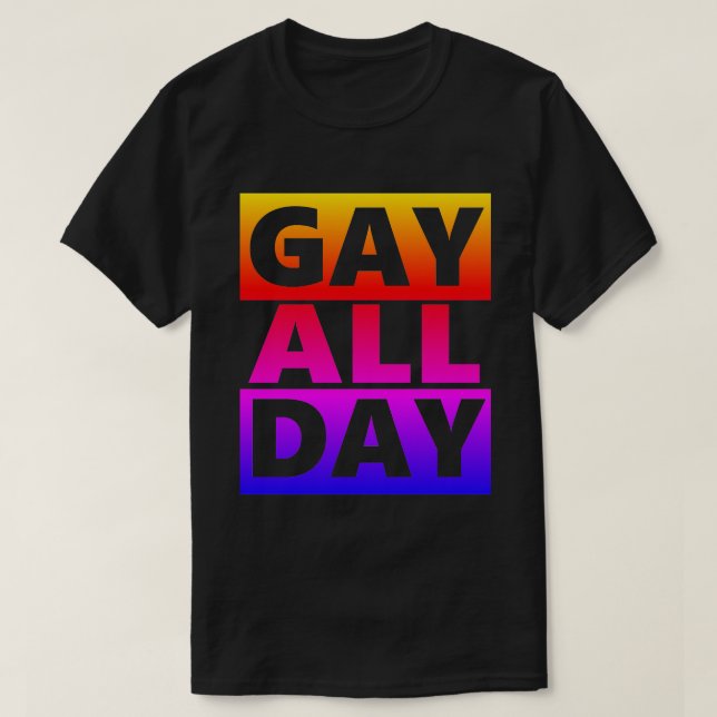 Gay All Day Retro T Shirt (Design framsida)