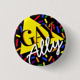 Gay Ally Rainbow Sprinkles 90 s Memphis Stil Knapp