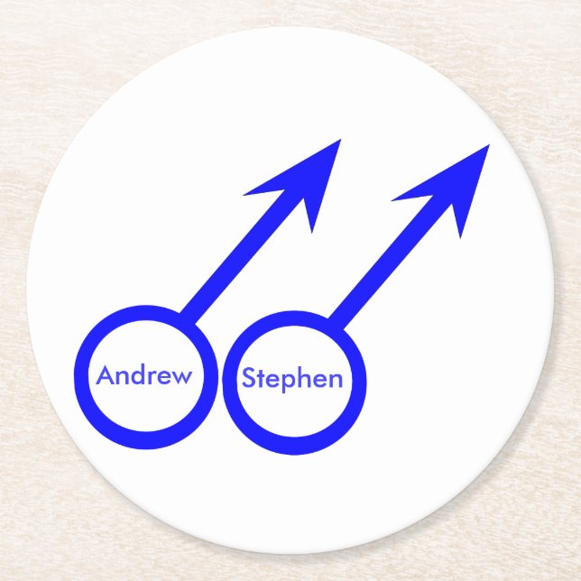 Gay Älskare Anpassade Papper Underlägg Rund (Framsidan)