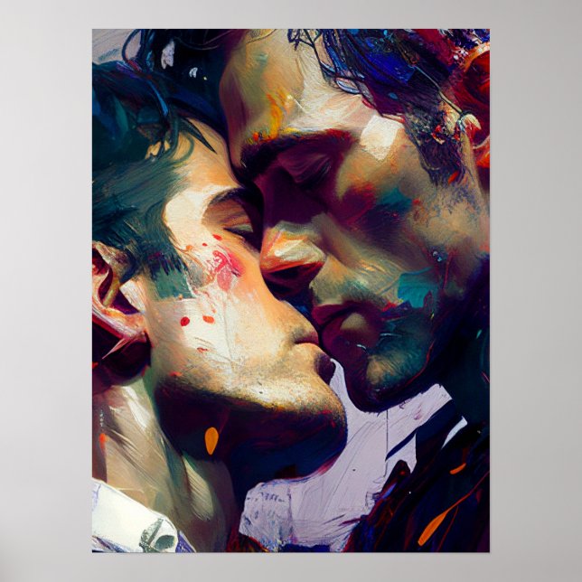 Gay Älskare Kiss Poster (Framsidan)