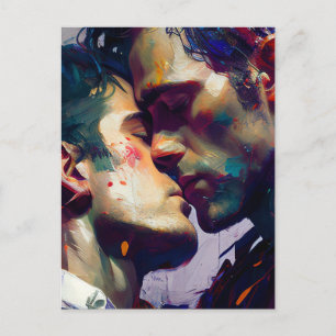 Gay Älskare Kiss Vykort