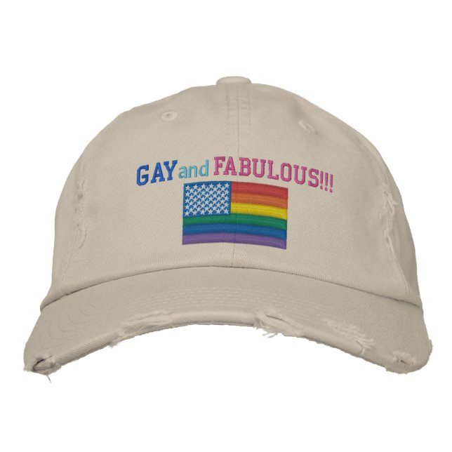 Gay and Fabulous Pride Flagga Baseball Cap Broderad Keps (Framsida)