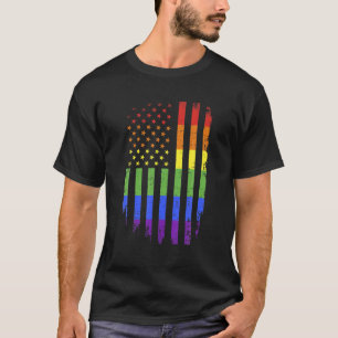 Gay and Lesbisk Pride Month Support Rainbow US Ame T Shirt