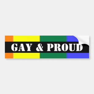Gay and Proud Rainbow Flagga Bildekal