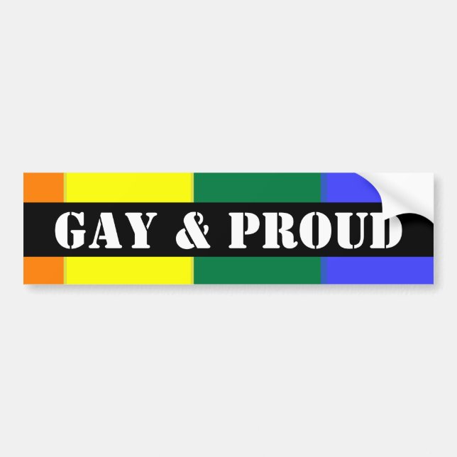 Gay and Proud Rainbow Flagga Bildekal (Framsidan)