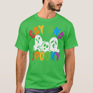 Gay And Spooky Halloween Rainbow Boo Ghost LGBTQ G T Shirt