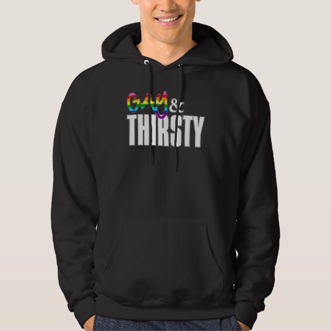 Gay and Thirsty Original Gilbert Baker Lgbtq Pri Hoodie (Framsida)