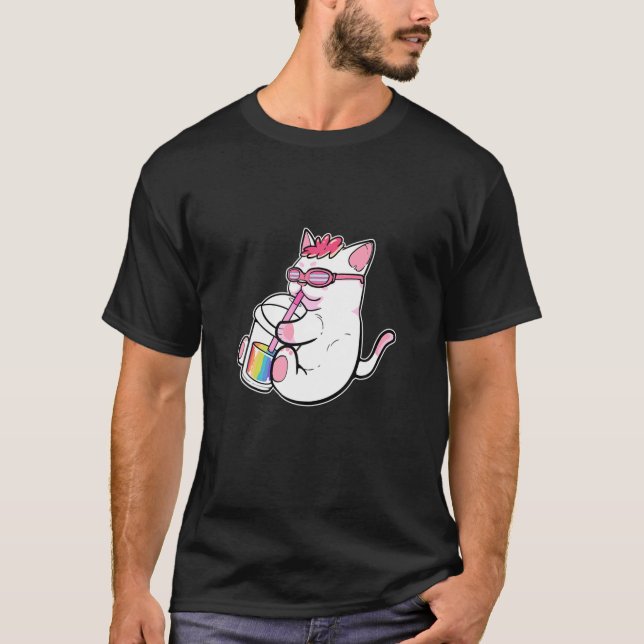Gay Anime Cat Girl Bubble Tea Manga Figur Boba LG T Shirt (Framsida)