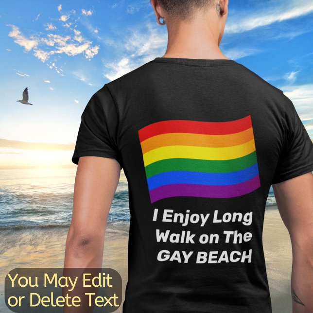 Gay Anpassningsbar Text Rainbow Flagga Gay pride F T Shirt (Skapare uppladdad)