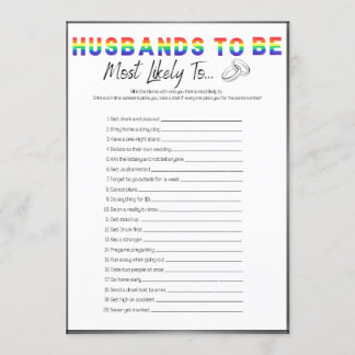 Gay Bachelor Party-spel, troligast Inbjudningar